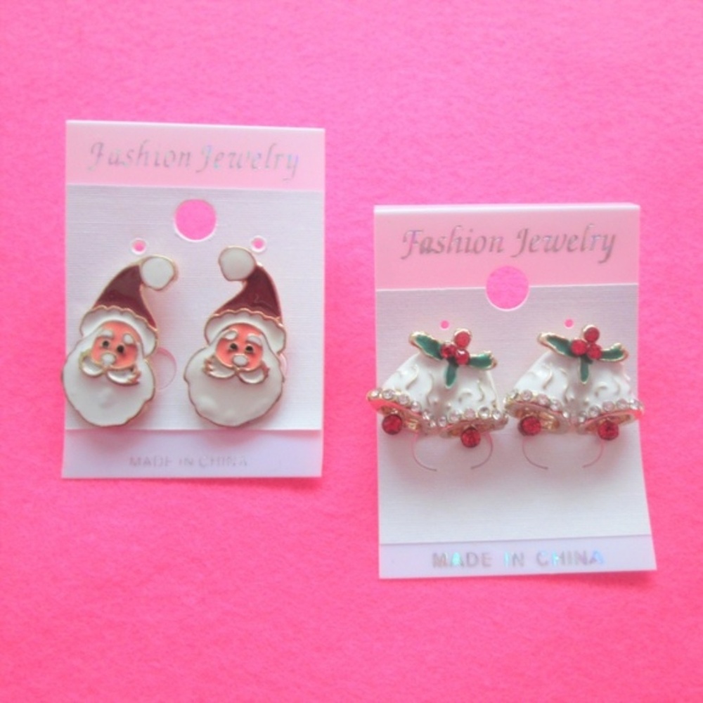 nwt ugly christmas earrings santa claus xmas bell